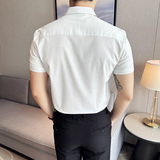 2025夏季青少年条纹衬衫男短袖商务休闲衬衣A311-CS362-P68，男装T恤，电商A311