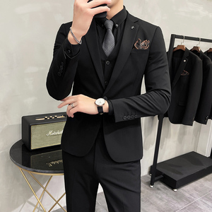 2025秋冬新西装套装修身休闲商务大码工西服男士礼服SJT9888-P265图片