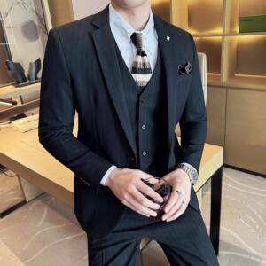 酒店景 2025春季套装修身休闲商务大码西服A311-SJT9961-P285图片