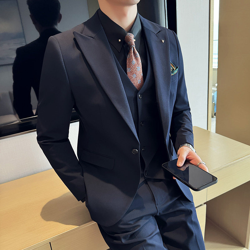 2025春季西装套装修身休闲商务大码工西服男士礼服SJT6888-P245,男装西服,电商A311