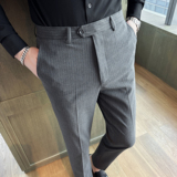 24新款条纹男士休闲裤修身长裤男裤子大码西A311-DK9972-P75，男装休闲裤，电商A311