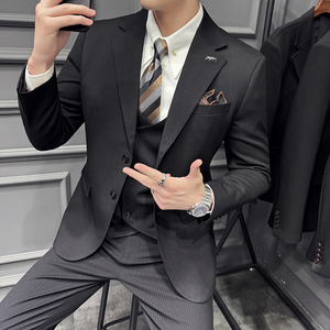 木框景 2025秋季套装修身休闲商务大码男士礼服A311-SJT9016-P290图片
