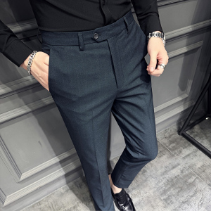 23春季条纹商务男士休闲裤修身长裤子大码西裤A311-DK9973-P75图片