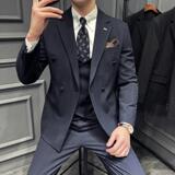 木框景2025春季西服套装男三件套英伦商务西装A311-SJT9997-P285，男装西服，电商A311