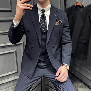 木框景 2025春季西服套装男三件套英伦商务西装A311-SJT9997-P285图片