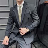 24秋季新款男套装休闲正装工作西服两件套新郎礼服LJT9996-P230，男装西服，电商A311
