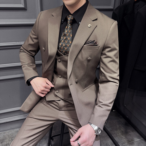 木框景 2025春季套装修身休闲商务大码男士礼服A311-SJT9001-P285图片
