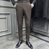 2025春季新款裤子高级感小脚修身休闲西裤男A311-DK9992-P75，男装西裤，电商A311