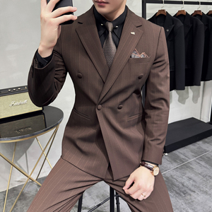 新款西服套装男士三件套结婚休闲正装韩版修身英伦SJT9997-P285图片