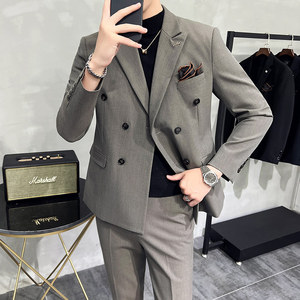 灰墙景 2025春季西装套装修身休闲商务大码西服A311-SJT9962-P285图片