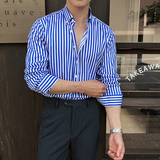 2025秋冬新款男士长袖衬衫商务寸衫条纹衬衫A311-CSX23-P38，男装衬衫，电商A311