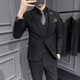 新郎西服套装男士三件套结婚礼服休闲正装帅气小西装SJT9905-P285，男装西服套装，电商A311