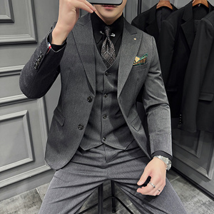 2025春季西装套装修身休闲商务大码工西服男士礼服SJT6889-P245图片