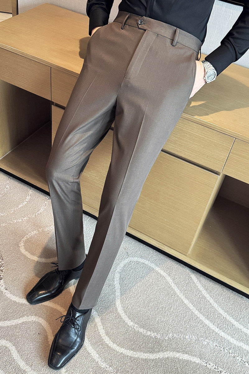 2025春季新款裤子高级感小脚修身休闲西裤男A311-DK9991-P75,男装西裤,电商A311