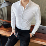 24春款流星雨长袖衬衫男士韩版修身帅气衬衣潮流衬衫装CS8861-P68，男装衬衫，电商A311