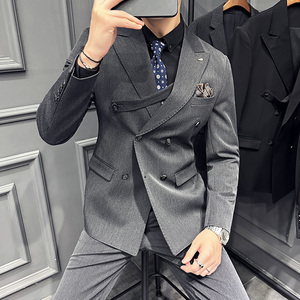 2025秋季新西装套装修身休闲商务大码工西服男士礼服SJT9982-P285图片