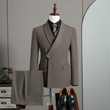 假模景2026春季西服套装纯色围巾领休闲西服A311-SJT9021-P290，男装西服套装，电商A311
