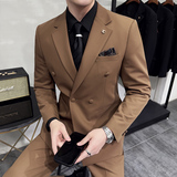 灰墙景2025春季套装修身休闲商务大码西服A311-SJT9001-P285，男装西服，电商A311