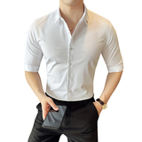 2025春季青年纯色修身衬衫男长袖商务休闲衬衣A311-CSC2401-P53，男装衬衫，电商A311