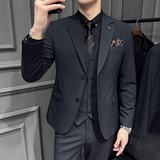 24秋季条纹商务正装韩版小西装三件套男士西服A311-SJT9971-P285，男装西服套装，电商A311