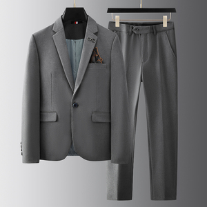2025秋季新西装便西修身休闲商务大码工西服男士礼服LJT9821-P210图片