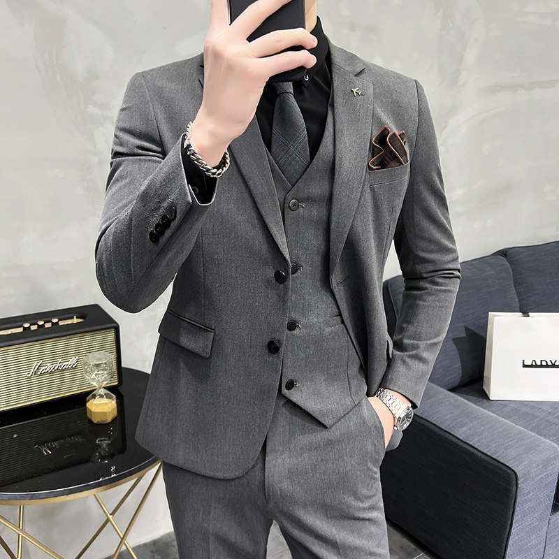 2025秋季新西装套装修身商务休闲大码工西服男士礼服SJT9889-P265,男装西服套装,电商A311