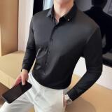 酒店景2025春季新款高弹力长袖衬衫男无痕衬衣A311-CS3090-P68，男装衬衫，电商A311