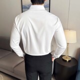 2025秋季新款长袖无痕衬衫男百搭时尚衬衣A311-CS3092-P68，男装衬衫，电商A311