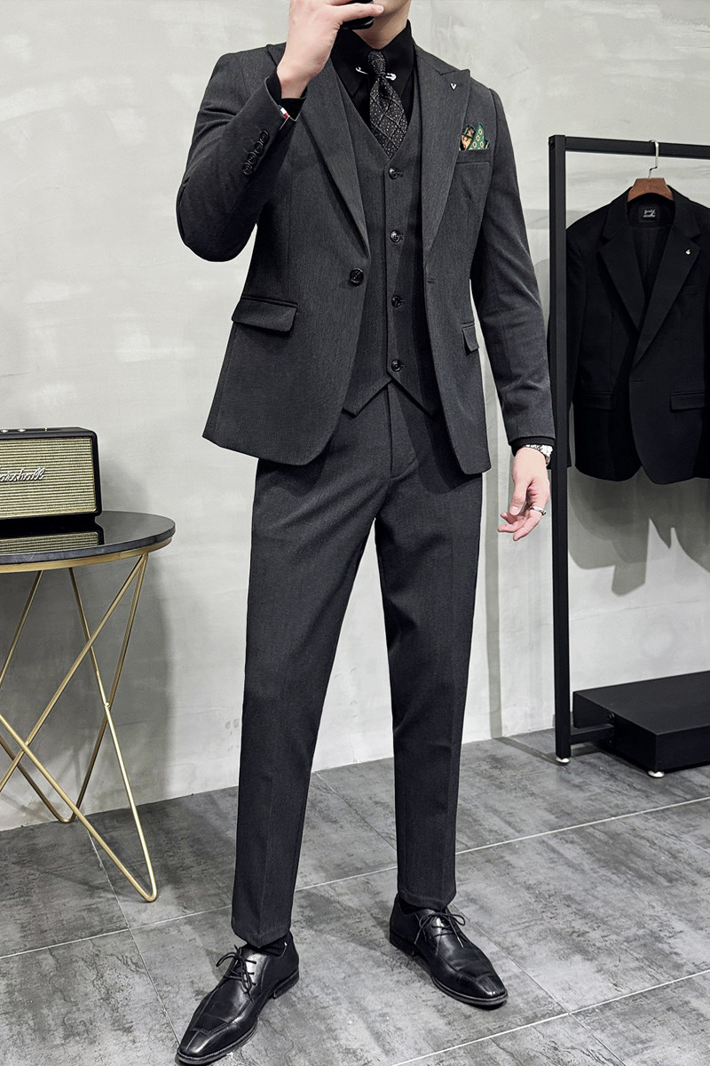 2025春季西装一粒扣套装修身休闲商务大码工西服男士SJT6888-P245,男装西服套装,电商A311