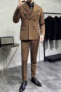 2025秋季新西装套装修身休闲商务大码工西服男士礼服SJT9982-P285图片