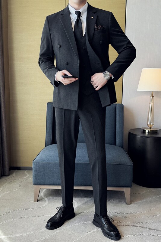 男士三件套结婚礼服休闲正装韩版修身英伦西服套装SJT9995-P285,男装西服套装,电商A311