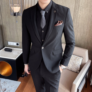 2025秋季西服套装男士三件套韩版修身新郎结婚礼服SJT9902-P285图片