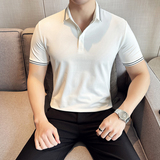 撞色条纹短袖polo衫男士夏季商务休闲潮流T恤A311-PLC05-P45，男装T恤，电商A311