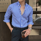 2025春季新款男士长袖衬衫商务寸衫条纹衬衫A311-CSX23-P38，男装衬衫，电商A311