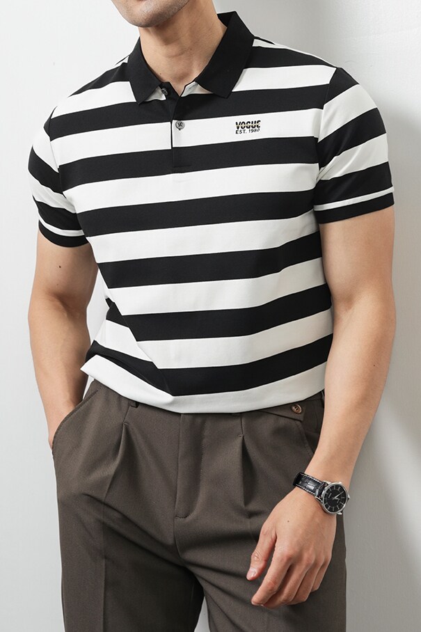 抗菌夏季条纹新款polo衫商务休闲体恤时尚A311-PL2530-P68,男装Polo衫,电商A311