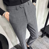 2025新款格子男士修身日常西裤休闲裤大码职业商务裤DK9963-P75，男装西裤，电商A311