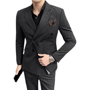 2025秋冬新款西装套装修身休闲商务大码工西服礼服LJT6833-P210图片