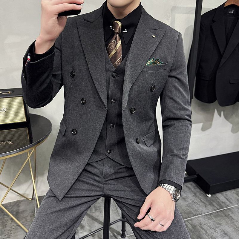 24春季西装套装修身休闲商务大码工西服男士礼服SJT6890-P245,男装西服,电商A311