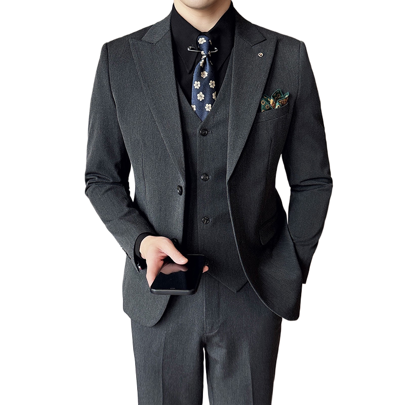 2025春季西装两粒扣套装修身休闲商务大码工西服男士SJT6889-P245,男装西服套装,电商A311