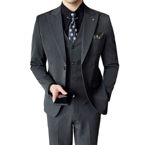 2025春季西装两粒扣套装修身休闲商务大码工西服男士SJT6889-P245图片