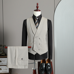 2026伴郎服兄弟装团条纹马甲裤春季礼服婚礼结婚MJT9022-P135图片