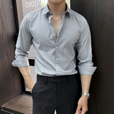 2025秋冬新男士长袖衬衫商务寸衫羊毛千鸟格衬衫A311-CSZ7781-P68，男装衬衫，电商A311