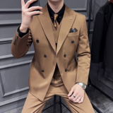 木框景2025秋季套装修身休闲商务大码男士礼服A311-SJT9013-P290，男装西服套装，电商A311