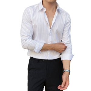 2025春季新男士长袖衬衫商务寸衫风立领衬衫A311-CSZ7786-P53图片
