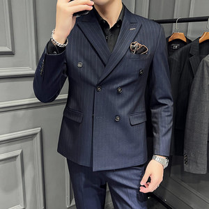 木框景 2025春季新款西装套装商务大码西服男士A311-SJT9962-P285图片