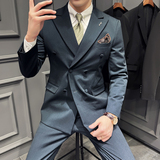 绵羊毛西服套装男士休闲外套修身西装三件套结婚礼服SJT9998-P310，男装西服套装，电商A311