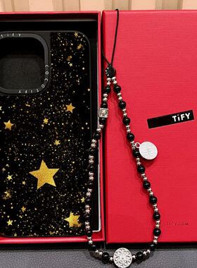 C家磁吸MagSafe暗黑系金色星星月亮适用iphone16pro手机壳15promax苹果14保护套13粉色闪粉星星12时尚17PRO女