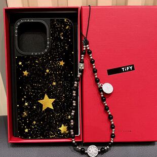 C家磁吸MagSafe暗黑系金色星星月亮适用iphone16pro手机壳15promax苹果14保护套13粉色闪粉星星12时尚17PRO女