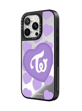 C家适用iPhone苹果17/16promax手机壳12/13/15pro全包16网红14奢华15潮牌16plus硬壳16pro化妆镜潮紫色爱心