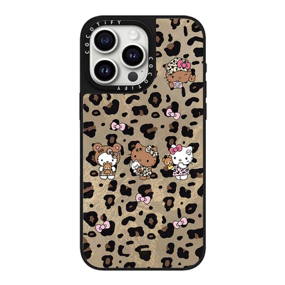 C家可爱Kitty凯蒂猫个性辣妹豹纹KT猫适用iphone15pro手机壳14promax苹果13/16保护套17PRO镜面MagSafe磁吸17